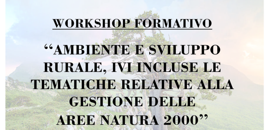 WORKSHOP “AMBIENTE E SVILUPPO RURALE, IVI INCLUSE LE TEMATICHE RELATIVE ALLA GESTIONE DELLE AREE NATURA 2000”